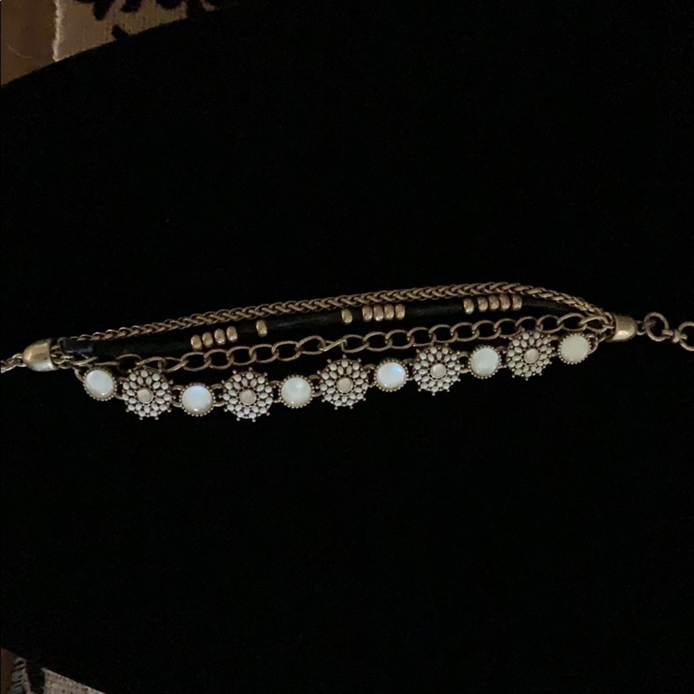 Lucky Brand Bracelet- 4 Strand with Flowers